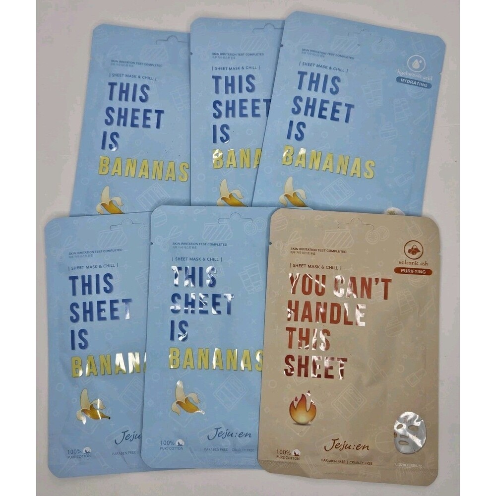 Jeju:en Sheet Mask Lot 6 You Can't Handle This Sheet & This Sheet Is Bananas New